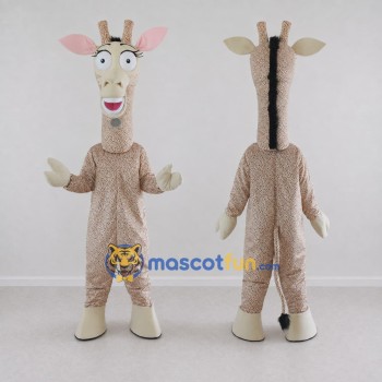 Custom Tan and Cream Giraffe Character Mascot Costume Adult Full Body Suit for Wildlife Events