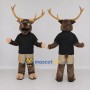Custom Brown and Black Deer in a Shirt and Shorts Mascot Costume Adult Full Body Suit for School Events