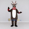 Custom Gray Brown and White Red-Nosed Reindeer Mascot Costume Adult Full Body Suit for Christmas Events