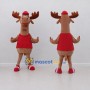 Custom Brown and Red Moose in a Shirt and Cap Mascot Costume Adult Full Body Suit for School Events