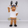 Custom Tan and White Deer Character with Goggles Mascot Costume Adult Full Body Suit for School Events Custom Tan and White Deer Character with Goggles Mascot Costume Adult Full Body Suit for School Events
