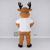 Custom Tan and White Deer Character with Goggles Mascot Costume Adult Full Body Suit for School Events Custom Tan and White Deer Character with Goggles Mascot Costume Adult Full Body Suit for School Events