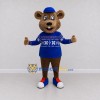 Custom Brown and Blue Mouse in a Winter Outfit Mascot Costume Adult Full Body Suit for Winter Events