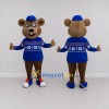 Custom Brown and Blue Mouse in a Winter Outfit Mascot Costume Adult Full Body Suit for Winter Events