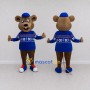 Custom Brown and Blue Mouse in a Winter Outfit Mascot Costume Adult Full Body Suit for Winter Events