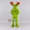 Custom Green and Orange Moose Character Mascot Costume Adult Full Body Suit for School Events Custom Green and Orange Moose Character Mascot Costume Adult Full Body Suit for School Events