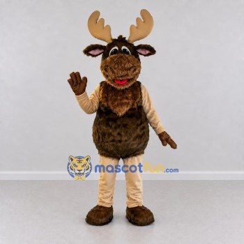 Custom Brown and Tan Moose Mascot Costume Adult Full Body Suit for Wildlife Events