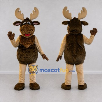 Custom Brown and Tan Moose Mascot Costume Adult Full Body Suit for Wildlife Events