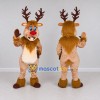 Custom Tan and Cream Red-Nosed Reindeer Mascot Costume Adult Full Body Suit for Christmas Events