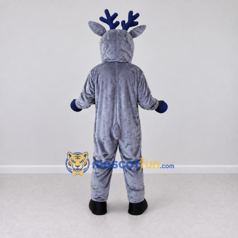 Custom Gray and White Deer Character Mascot Costume Adult Full Body Suit for School Events Custom Gray and White Deer Character Mascot Costume Adult Full Body Suit for School Events