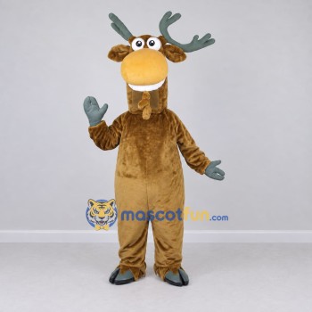 Custom Brown and Tan Moose Character Mascot Costume Adult Full Body Suit for School Events