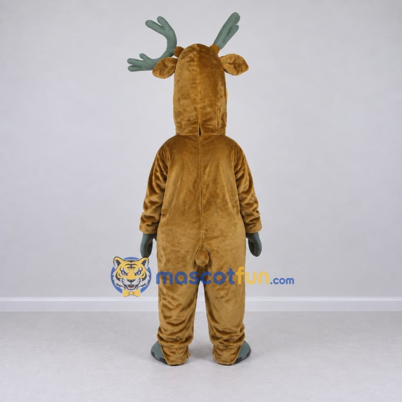 Custom Brown and Tan Moose Character Mascot Costume Adult Full Body Suit for School Events Custom Brown and Tan Moose Character Mascot Costume Adult Full Body Suit for School Events