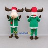 Custom Brown and Green Moose in a Santa Outfit Mascot Costume Adult Full Body Suit for Christmas Events Custom Brown and Green Moose in a Santa Outfit Mascot Costume Adult Full Body Suit for Christmas Events