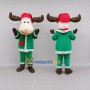 Custom Brown and Green Moose in a Santa Outfit Mascot Costume Adult Full Body Suit for Christmas Events