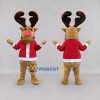 Custom Tan and Red Reindeer in a Santa Jacket Mascot Costume Adult Full Body Suit for Christmas Events