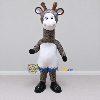 Custom Gray and White Giraffe Character Mascot Costume Adult Full Body Suit for Wildlife Events Custom Gray and White Giraffe Character Mascot Costume Adult Full Body Suit for Wildlife Events