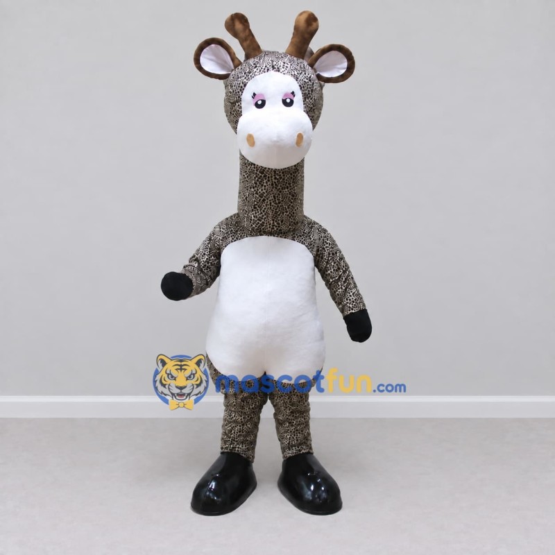 Custom Gray and White Giraffe Character Mascot Costume Adult Full Body Suit for Wildlife Events Custom Gray and White Giraffe Character Mascot Costume Adult Full Body Suit for Wildlife Events