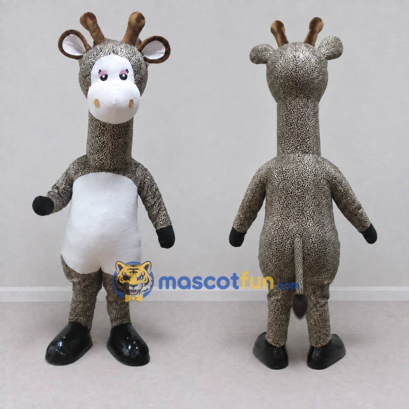 Custom Gray and White Giraffe Character Mascot Costume Adult Full Body Suit for Wildlife Events Custom Gray and White Giraffe Character Mascot Costume Adult Full Body Suit for Wildlife Events