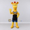 Custom Yellow and Black Giraffe in Overalls Mascot Costume Adult Full Body Suit for School Events Custom Yellow and Black Giraffe in Overalls Mascot Costume Adult Full Body Suit for School Events