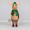 Custom Brown and Green Moose with a Winter Hat and Scarf Mascot Costume Adult Full Body Suit for Winter Events Custom Brown and Green Moose with a Winter Hat and Scarf Mascot Costume Adult Full Body Suit for Winter Events