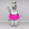 Custom Gray and Pink Hippo in a Tutu Mascot Costume Adult Full Body Suit for Dance Events Custom Gray and Pink Hippo in a Tutu Mascot Costume Adult Full Body Suit for Dance Events