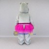 Custom Gray and Pink Hippo in a Tutu Mascot Costume Adult Full Body Suit for Dance Events Custom Gray and Pink Hippo in a Tutu Mascot Costume Adult Full Body Suit for Dance Events