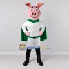 Custom Pink and Green Superhero Pig Mascot Costume Adult Full Body Suit for Theme Parties Custom Pink and Green Superhero Pig Mascot Costume Adult Full Body Suit for Theme Parties