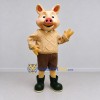 Custom Tan and Brown Pig in a Sweater and Shorts Mascot Costume Adult Full Body Suit for Farm Events Custom Tan and Brown Pig in a Sweater and Shorts Mascot Costume Adult Full Body Suit for Farm Events