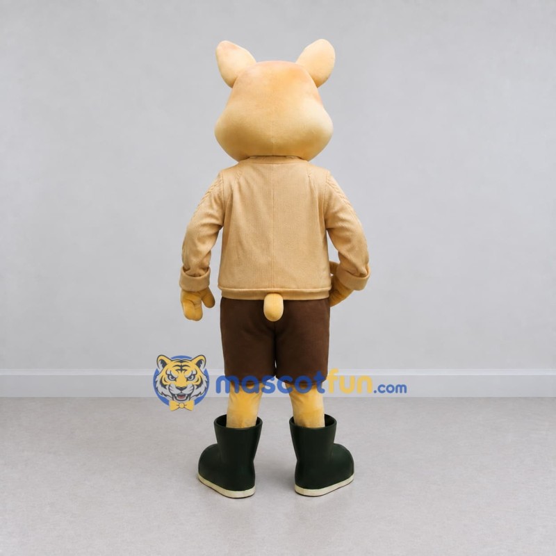 Custom Tan and Brown Pig in a Sweater and Shorts Mascot Costume Adult Full Body Suit for Farm Events Custom Tan and Brown Pig in a Sweater and Shorts Mascot Costume Adult Full Body Suit for Farm Events