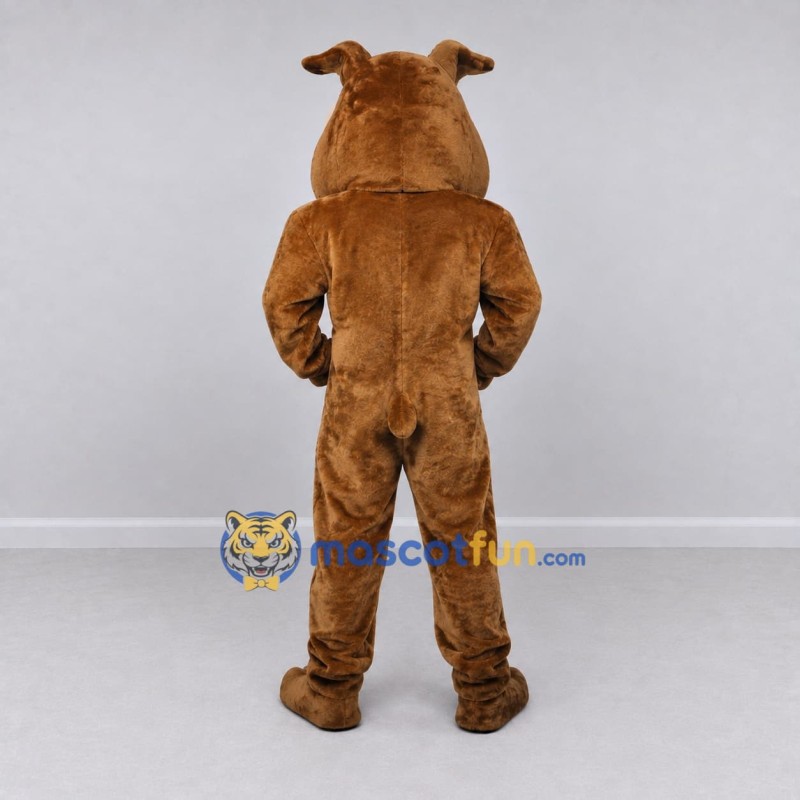 Custom Brown and Tan Fierce Bulldog Mascot Costume Adult Full Body Suit for Sports Events Custom Brown and Tan Fierce Bulldog Mascot Costume Adult Full Body Suit for Sports Events