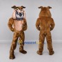Custom Brown and Tan Fierce Bulldog Mascot Costume Adult Full Body Suit for Sports Events