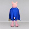 Custom Pink and Blue Superhero Pig Mascot Costume Adult Full Body Suit for Theme Parties