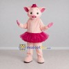 Custom Light Pink and Magenta Pig in a Tutu Mascot Costume Adult Full Body Suit for Dance Events Custom Light Pink and Magenta Pig in a Tutu Mascot Costume Adult Full Body Suit for Dance Events