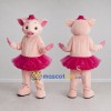 Custom Light Pink and Magenta Pig in a Tutu Mascot Costume Adult Full Body Suit for Dance Events Custom Light Pink and Magenta Pig in a Tutu Mascot Costume Adult Full Body Suit for Dance Events