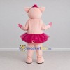 Custom Light Pink and Magenta Pig in a Tutu Mascot Costume Adult Full Body Suit for Dance Events Custom Light Pink and Magenta Pig in a Tutu Mascot Costume Adult Full Body Suit for Dance Events