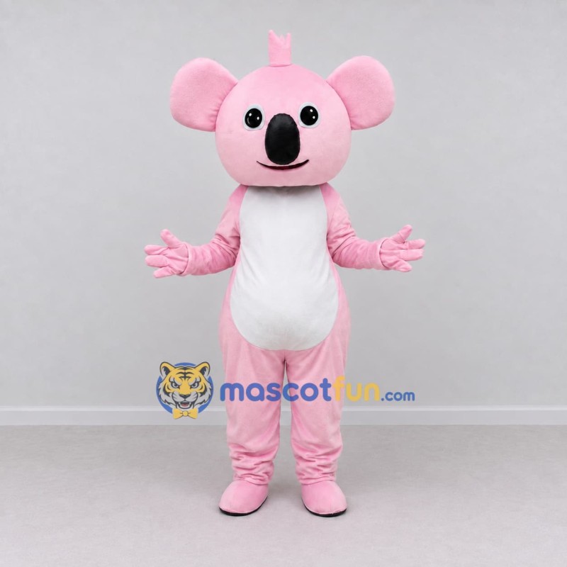 Custom Pink and White Koala Character Mascot Costume Adult Full Body Suit for School Events Custom Pink and White Koala Character Mascot Costume Adult Full Body Suit for School Events