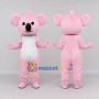 Custom Pink and White Koala Character Mascot Costume Adult Full Body Suit for School Events