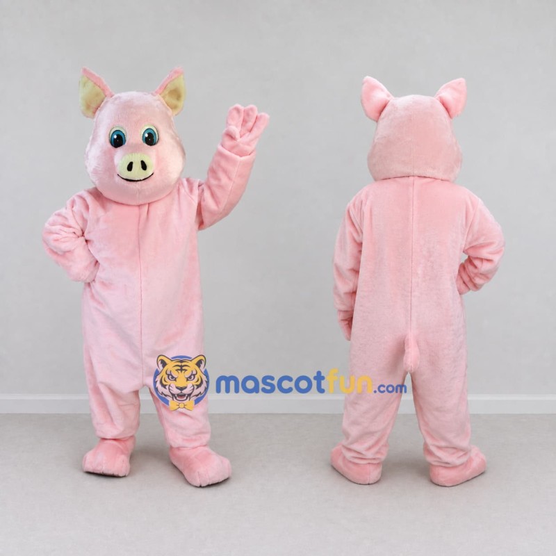 Custom Light Pink Pig Mascot Costume Adult Full Body Suit for Farm Events Custom Light Pink Pig Mascot Costume Adult Full Body Suit for Farm Events