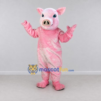 Custom Pink and White Pig Character Mascot Costume Adult Full Body Suit for Farm Events Custom Pink and White Pig Character Mascot Costume Adult Full Body Suit for Farm Events