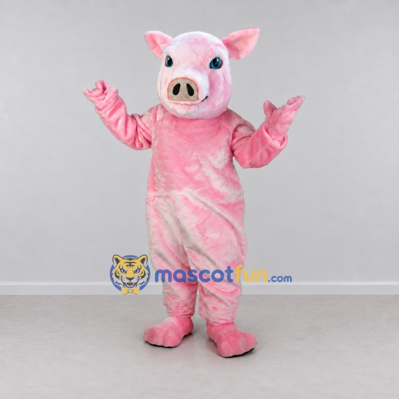 Custom Pink and White Pig Character Mascot Costume Adult Full Body Suit for Farm Events Custom Pink and White Pig Character Mascot Costume Adult Full Body Suit for Farm Events