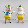 Custom Cream and Yellow Pig in Shorts and a Hat Mascot Costume Adult Full Body Suit for School Events