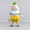 Custom Cream and Yellow Pig in Shorts and a Hat Mascot Costume Adult Full Body Suit for School Events