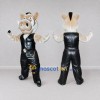 Custom Cream and Black Punk Pig Character Mascot Costume Adult Full Body Suit for Theme Parties