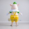 Custom Cream and Yellow Pig in Shorts and a Hat Mascot Costume Adult Full Body Suit for School Events
