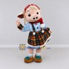 Custom Pink and Blue Pig in a Plaid Winter Outfit Mascot Costume Adult Full Body Suit for Winter Events Custom Pink and Blue Pig in a Plaid Winter Outfit Mascot Costume Adult Full Body Suit for Winter Events