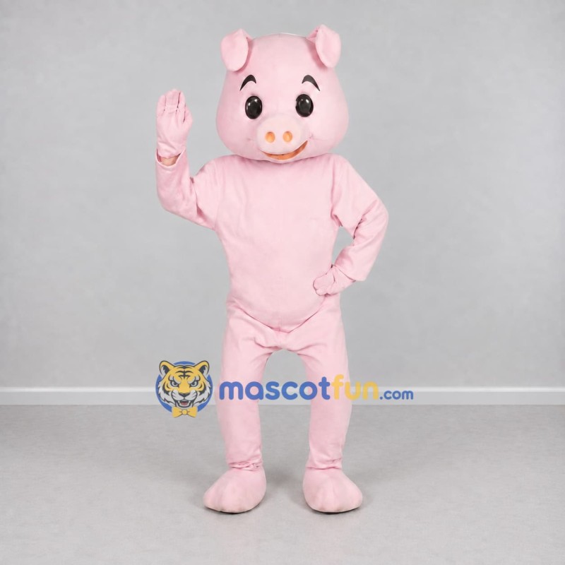 Custom Light Pink Pig Character Mascot Costume Adult Full Body Suit for Farm Events Custom Light Pink Pig Character Mascot Costume Adult Full Body Suit for Farm Events