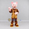 Custom Pink and Tan Pig in Overalls Mascot Costume Adult Full Body Suit for Farm Events Custom Pink and Tan Pig in Overalls Mascot Costume Adult Full Body Suit for Farm Events