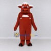 Custom Brown and White Bull Character in Overalls Mascot Costume Adult Full Body Suit for Farm Events Custom Brown and White Bull Character in Overalls Mascot Costume Adult Full Body Suit for Farm Events