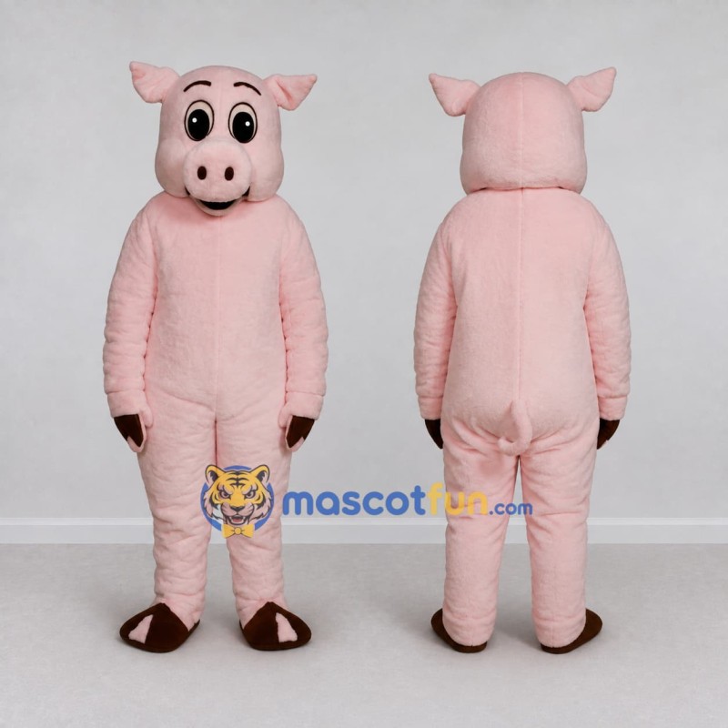 Custom Light Pink Pig Mascot Costume Adult Full Body Suit for Farm Events Custom Light Pink Pig Mascot Costume Adult Full Body Suit for Farm Events