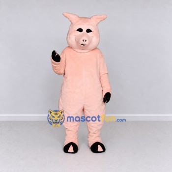 Custom Peach Pink Pig Mascot Costume Adult Full Body Suit for Farm Events Custom Peach Pink Pig Mascot Costume Adult Full Body Suit for Farm Events